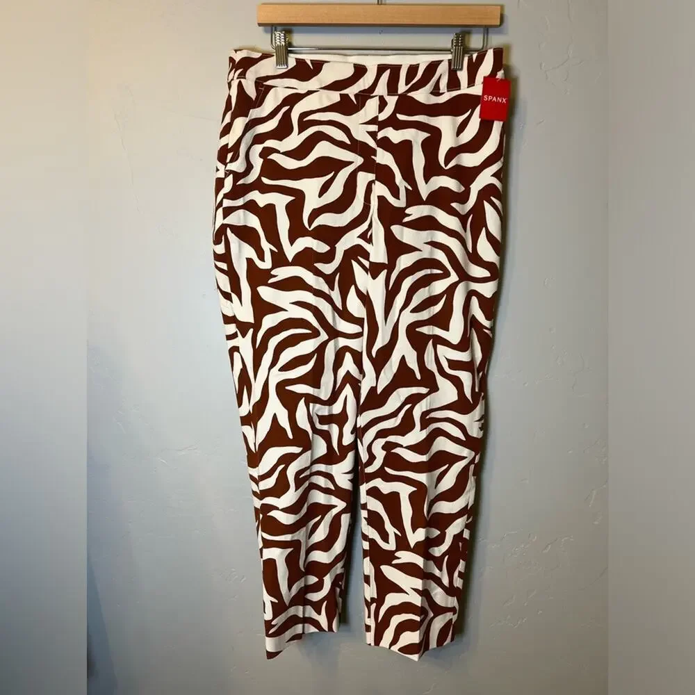 NWT Spanx On-the-Go Printed Ankle Slim Straight Pant - Picture 4 of 10